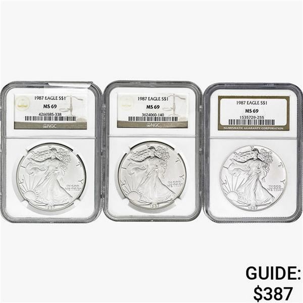 1987 [3] Silver Eagle NGC MS69