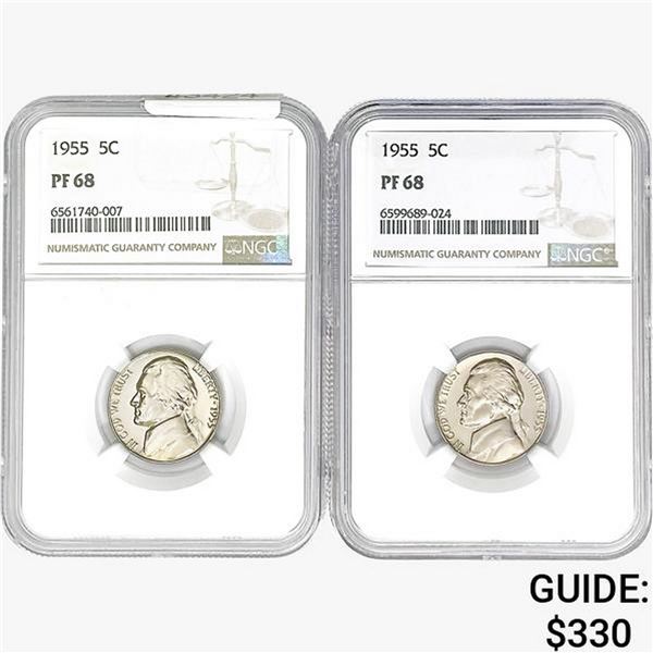 [2]1955 Jefferson Nickel NGC PF68