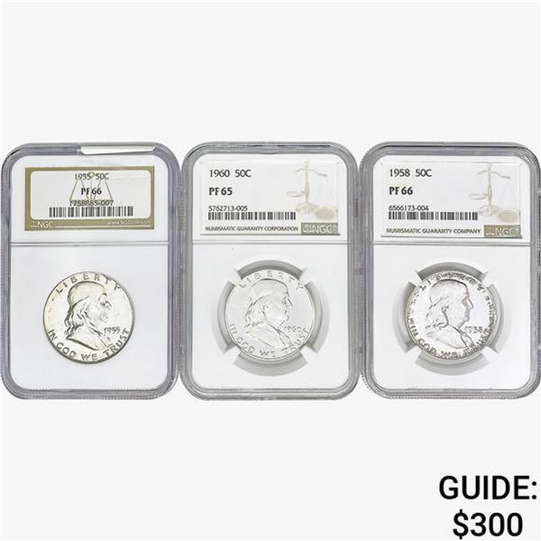1955-1960 [3] Franklin Half Dollar NGC PF65-66