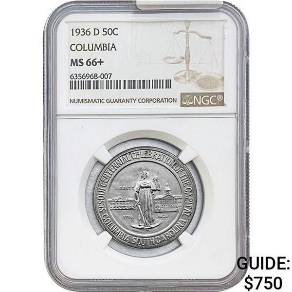 1936-D Columbia Half Dollar NGC MS66+