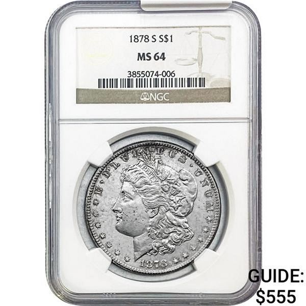 1878-S Morgan Silver Dollar NGC MS64