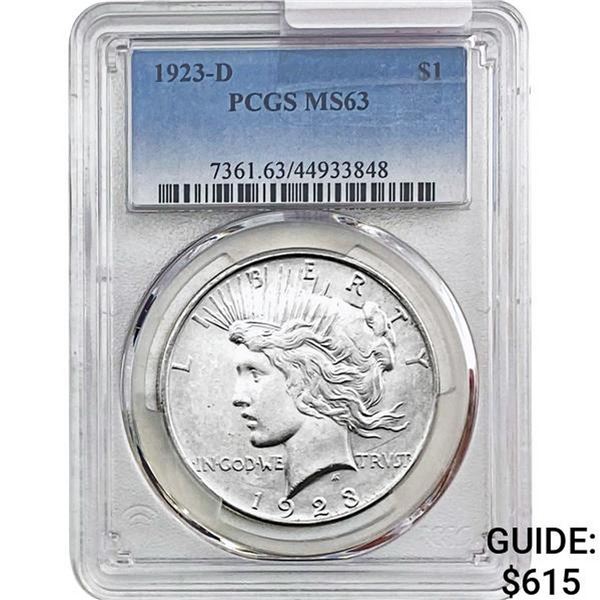 1923-D Silver Peace Dollar PCGS MS63