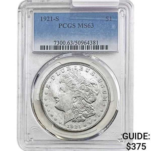 1921-S Morgan Silver Dollar PCGS MS63