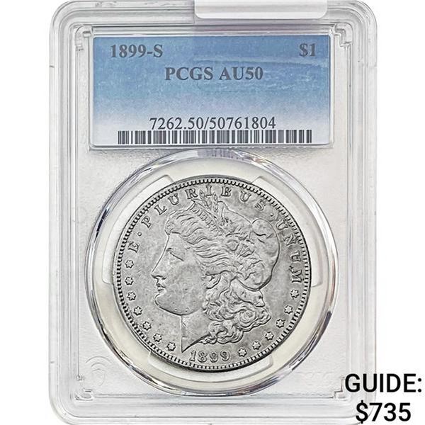 1899-S Morgan Silver Dollar PCGS AU50