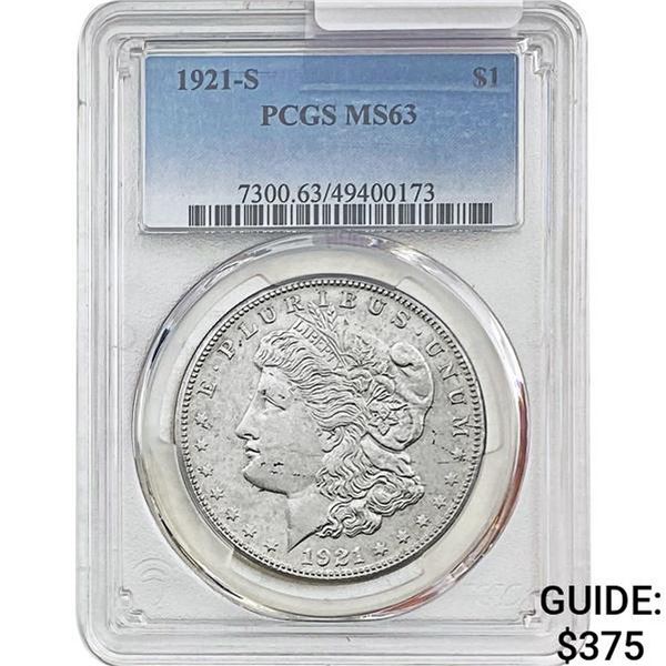 1921-S Morgan Silver Dollar PCGS MS63