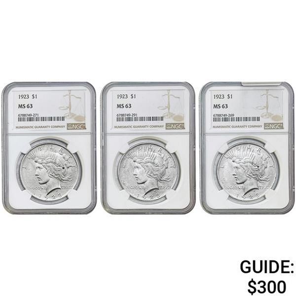 [3]1922 Silver Peace Dollar NGC MS63