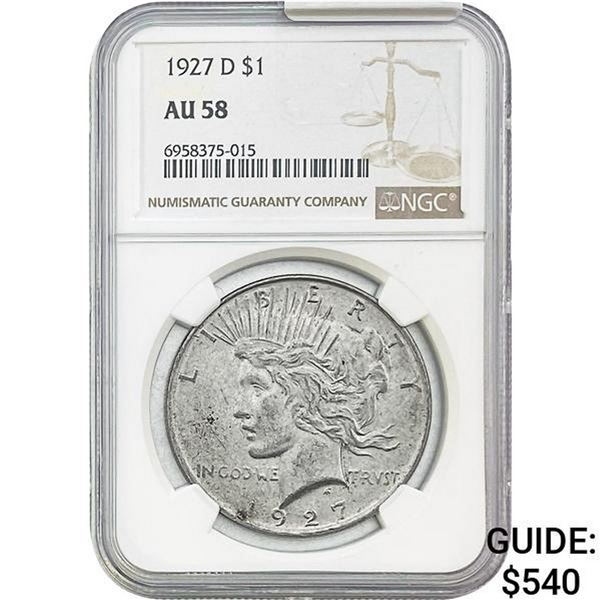 1927-D Silver Peace Dollar NGC AU58