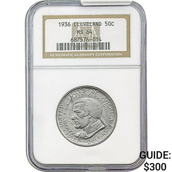 1936 Cleveland Half Dollar NGC MS64
