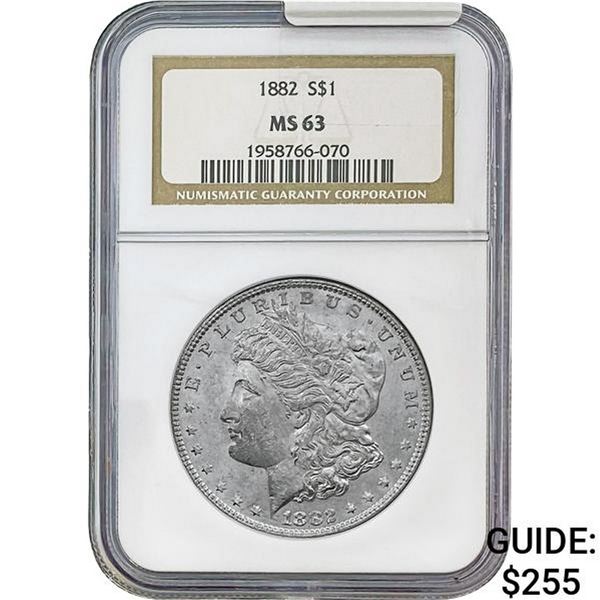 1882 Morgan Silver Dollar NGC MS63