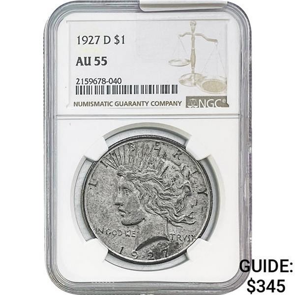 1927-D Silver Peace Dollar NGC AU55