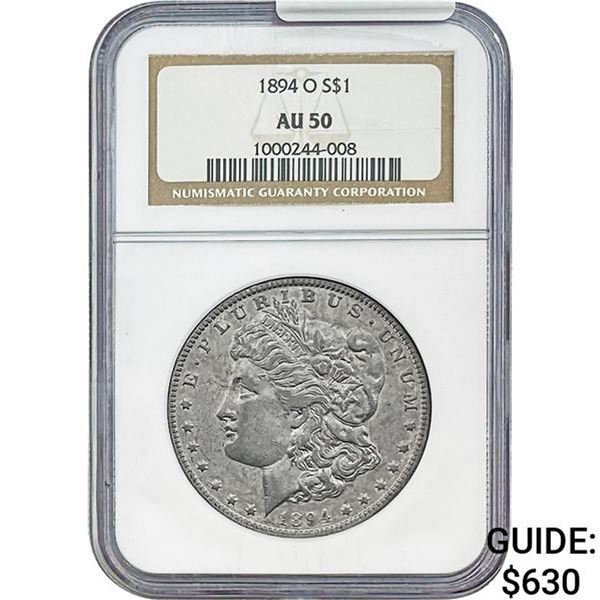 1894-O Morgan Silver Dollar NGC AU50