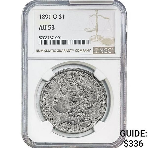 1891-O Morgan Silver Dollar NGC AU53