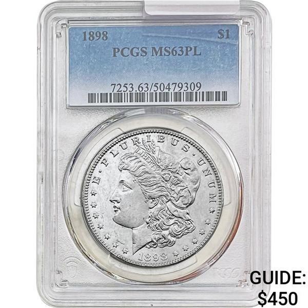 1898 Morgan Silver Dollar PCGS MS63 PL