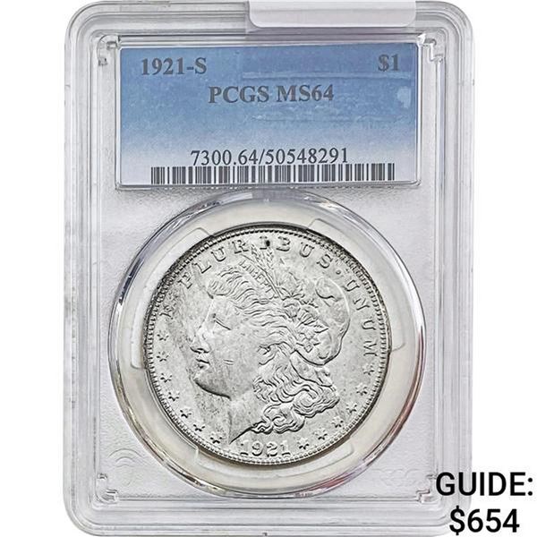 1921-S Morgan Silver Dollar PCGS MS64