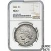 Image 1 : 1927 Silver Peace Dollar NGC MS63