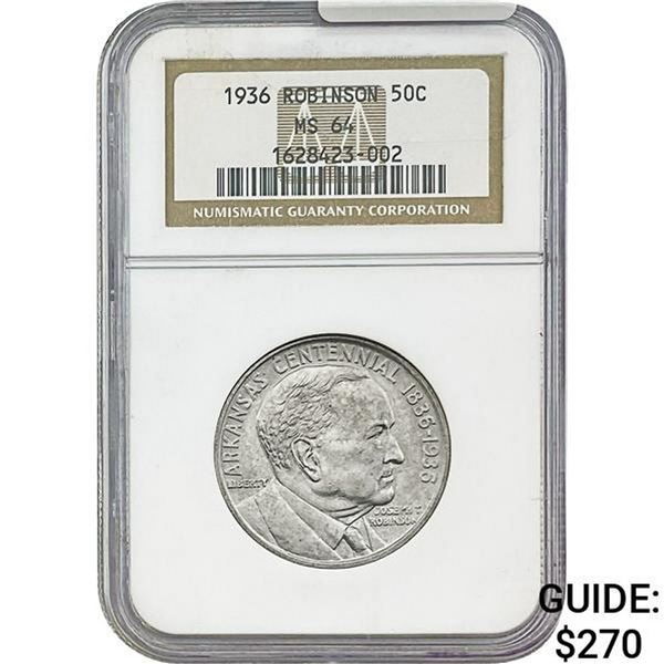 1936 Robinson Half Dollar NGC MS64