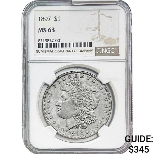 1897 Morgan Silver Dollar NGC MS63