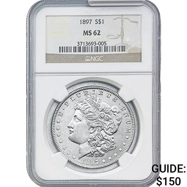 1897 Morgan Silver Dollar NGC MS62