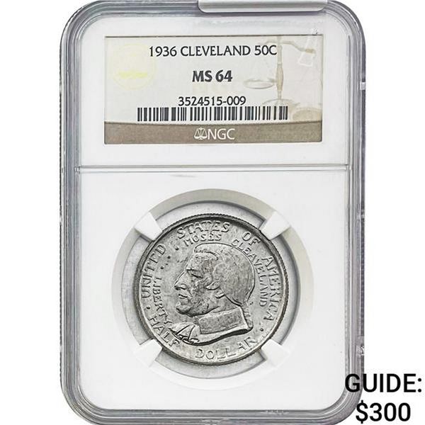1936 Cleveland Half Dollar NGC MS64