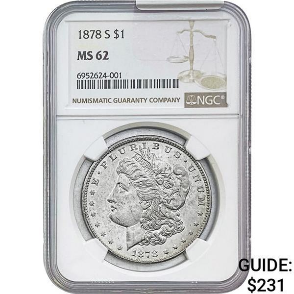 1878-S Morgan Silver Dollar NGC MS62