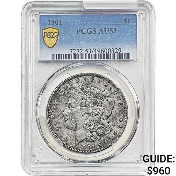 1901 Morgan Silver Dollar PCGS AU53