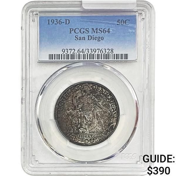 1936-D San Diego Half Dollar PCGS MS64