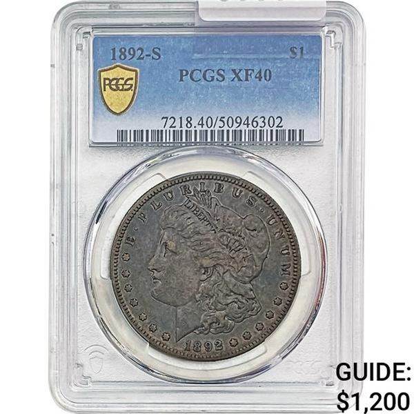 1892-S Morgan Silver Dollar PCGS XF40