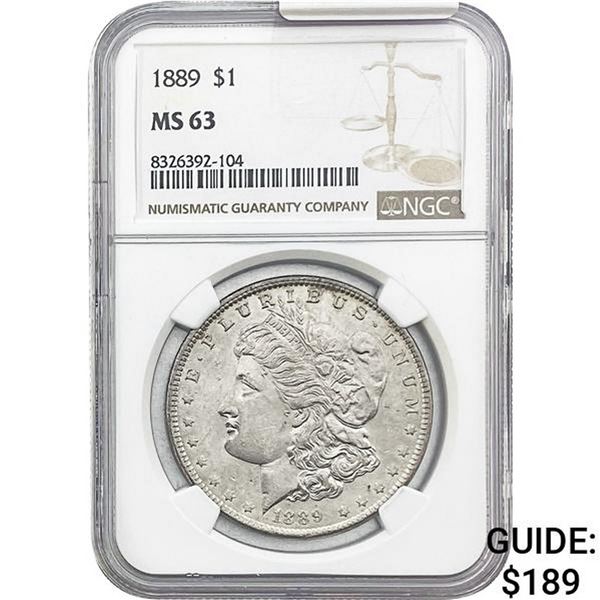 1889 Morgan Silver Dollar NGC MS63
