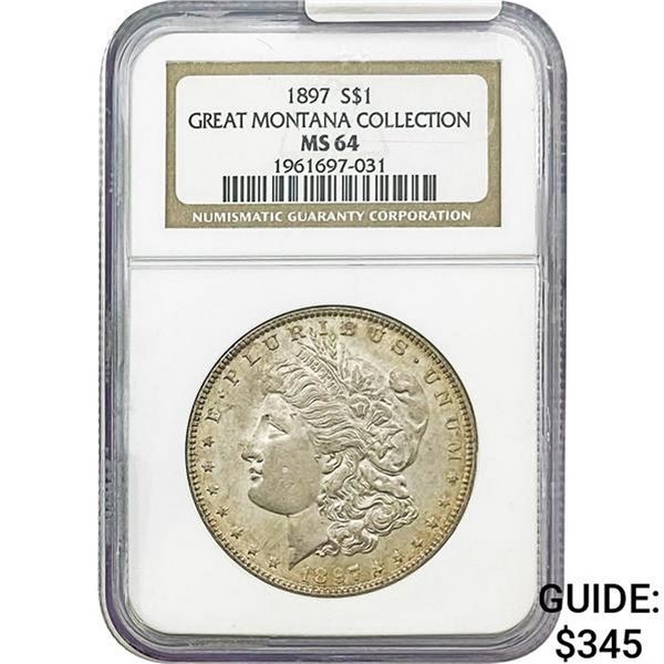 1897 Morgan Silver Dollar NGC MS64 Great Montana