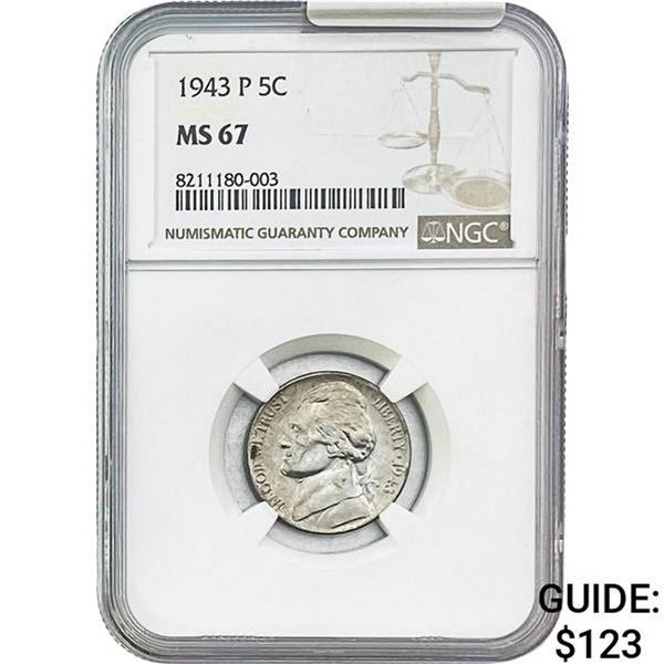 1943-P Jefferson Nickel NGC MS67