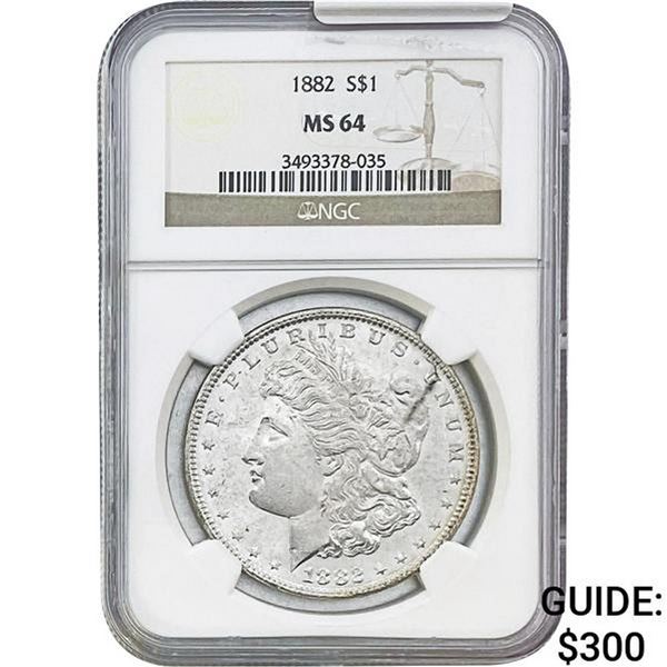 1882 Morgan Silver Dollar NGC MS64