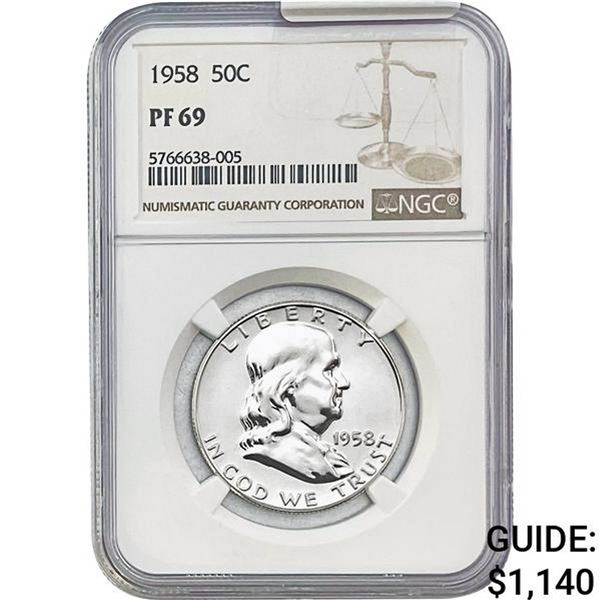 1958 Franklin Half Dollar NGC PF69