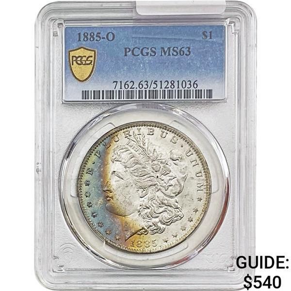 1885-O Morgan Silver Dollar PCGS MS63