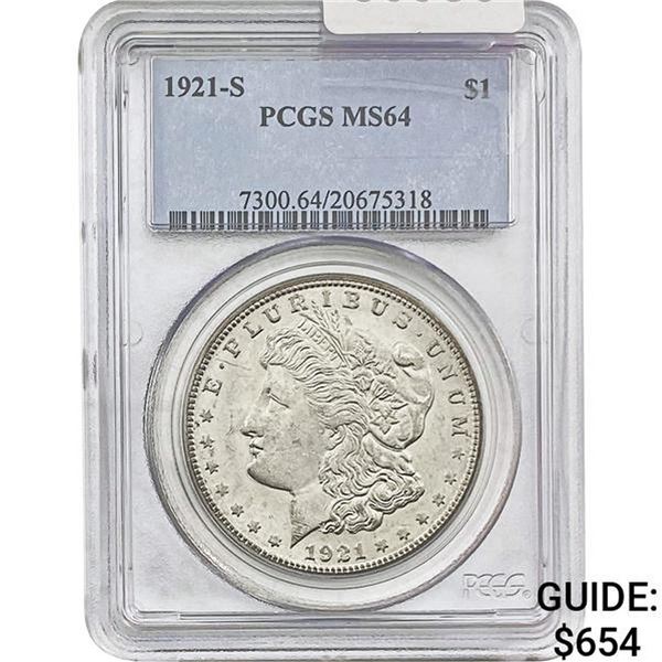 1921-S Morgan Silver Dollar PCGS MS64