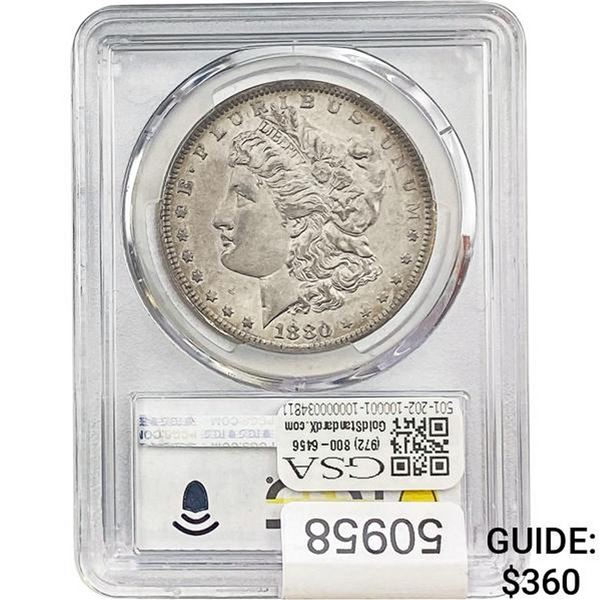 1880 Morgan Silver Dollar PCGS AU50 VAM 6 8/7Spike