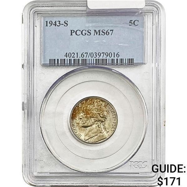 1943-S Jefferson Nickel PCGS MS67