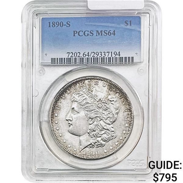 1890-S Morgan Silver Dollar PCGS MS64