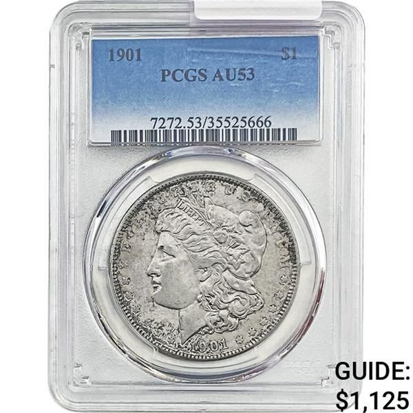 1901 Morgan Silver Dollar PCGS AU53