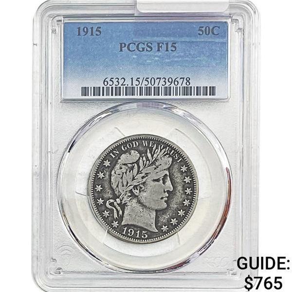 1915 Barber Half Dollar PCGS F15