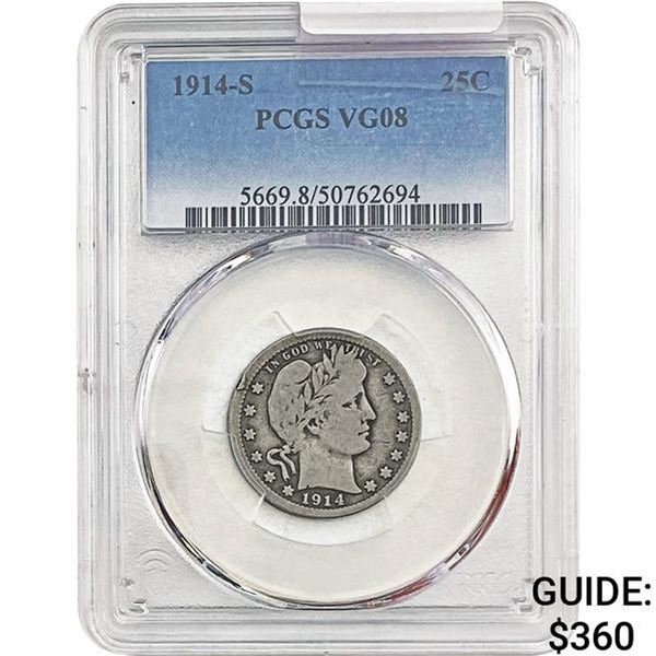1914-S Barber Quarter PCGS VG08