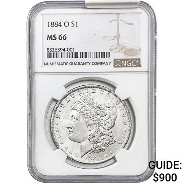 1884-O Morgan Silver Dollar NGC MS66