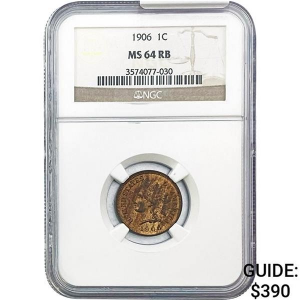 1906 Indian Head Cent NGC MS64 RB