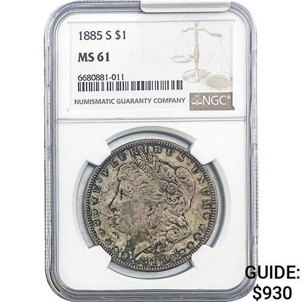 1885-S Morgan Silver Dollar NGC MS61