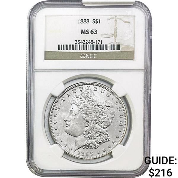 1888 Morgan Silver Dollar NGC MS63