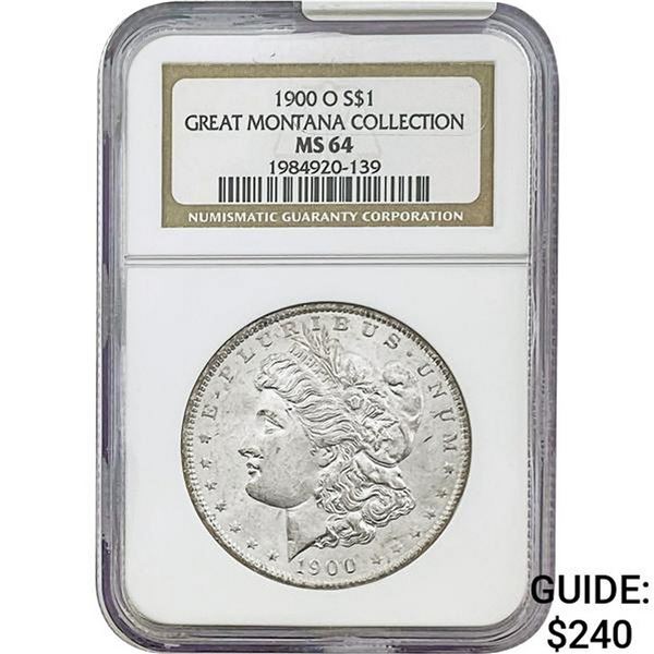 1900-O Morgan Silver Dollar NGC MS64 Great Montana