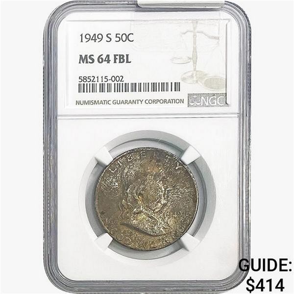 1949-S Franklin Half Dollar NGC MS64 FBL