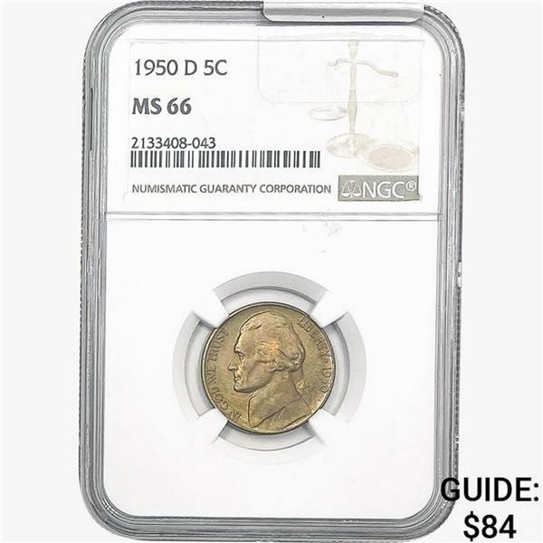 1950-D Jefferson Nickel NGC MS66