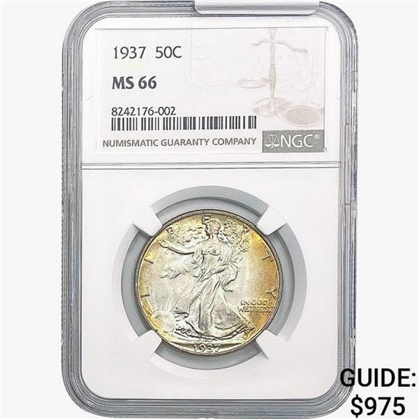 1937 Walking Liberty Half Dollar NGC MS66