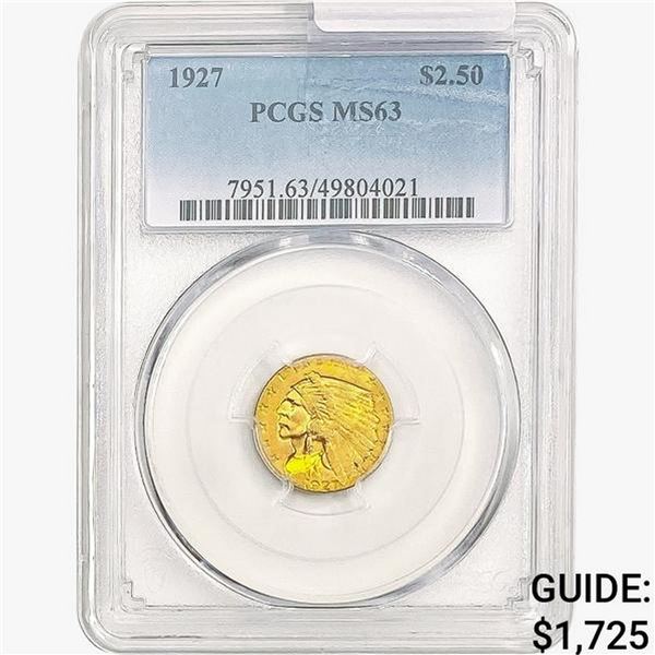 1927 $2.50 Gold Quarter Eagle PCGS MS63