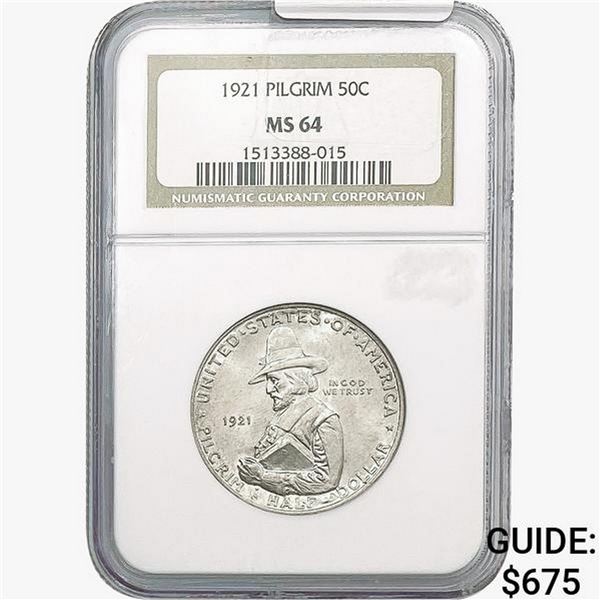 1921 Pilgrim Half Dollar NGC MS64